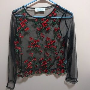 Sheer flower shirt
